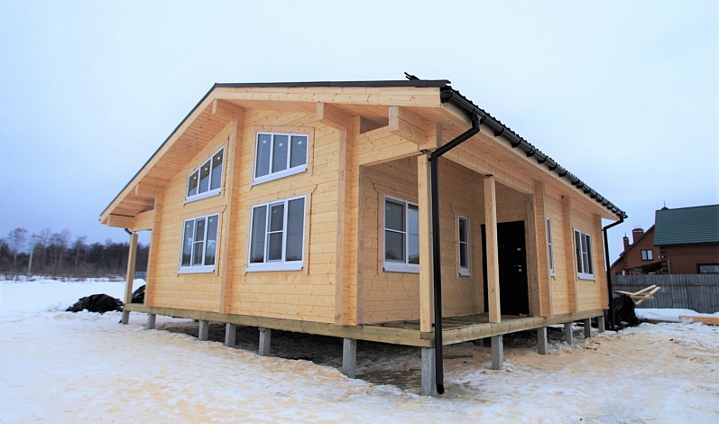 Строительство дома из клееного бруса в поселке Сатис