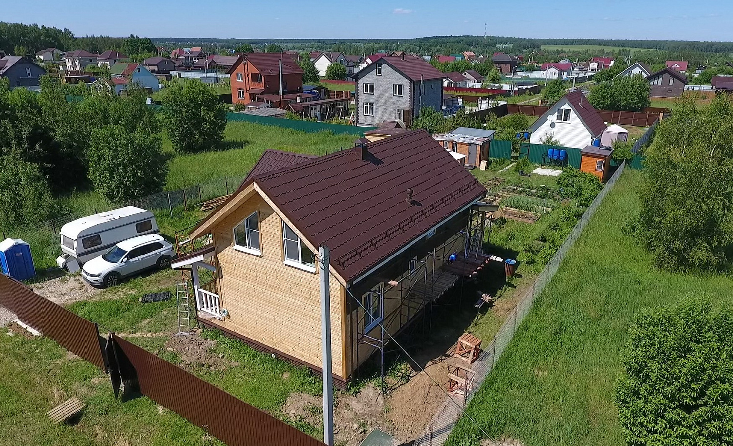 Каркасный дом 12,8 х 7,5 м, находящийся в Раменском р-не Московской области