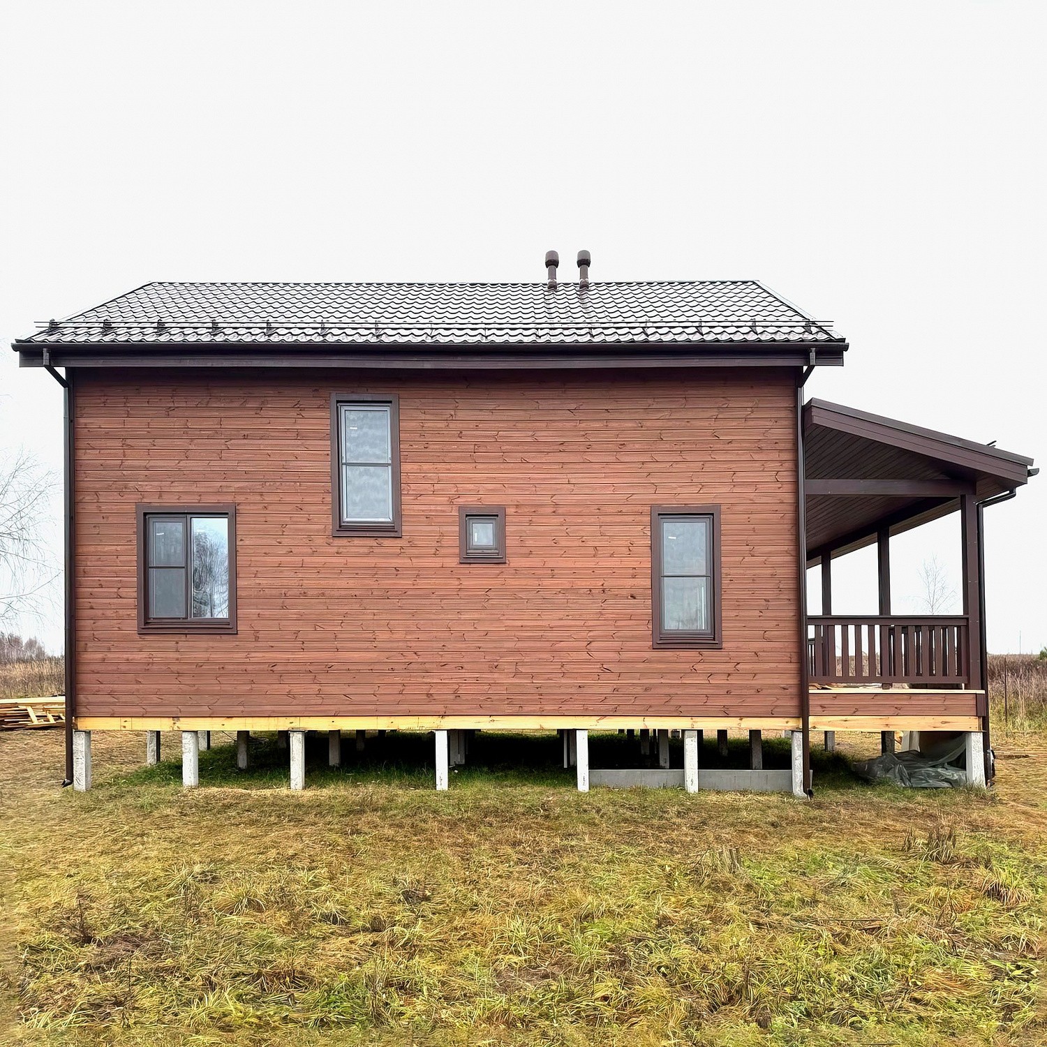 Двухэтажный каркасный дом с кухней-столовой по проекту «Раменское»